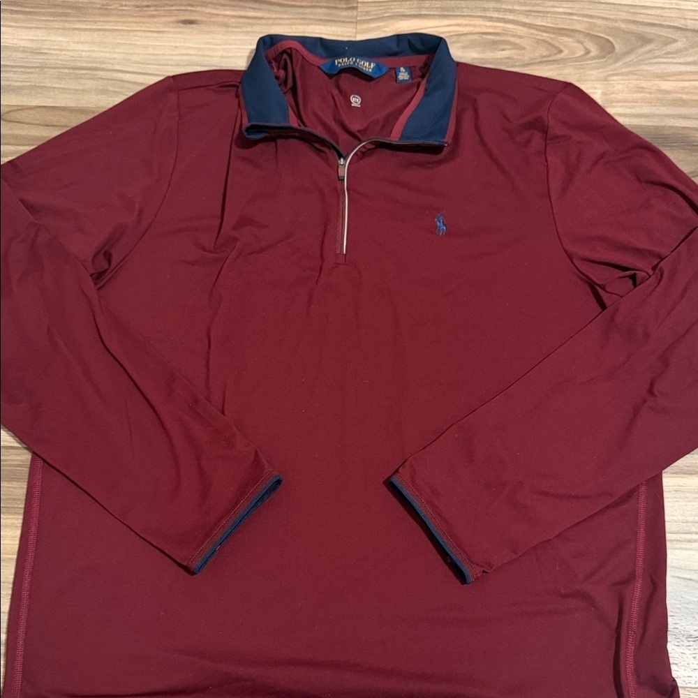 Polo Golf Ralph Lauren 1/4 Zip Pullover Men’s XL Performance Wicking Maroon Navy